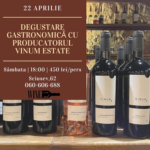 Degustare gastronomica cu Vinum Estate
