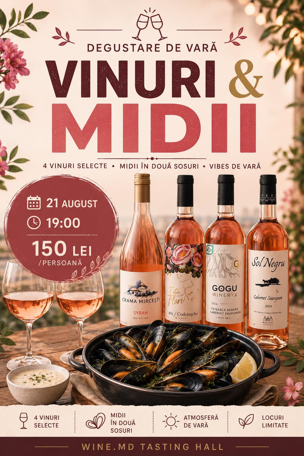  Вина & Мидии — летняя дегустация в WineMD